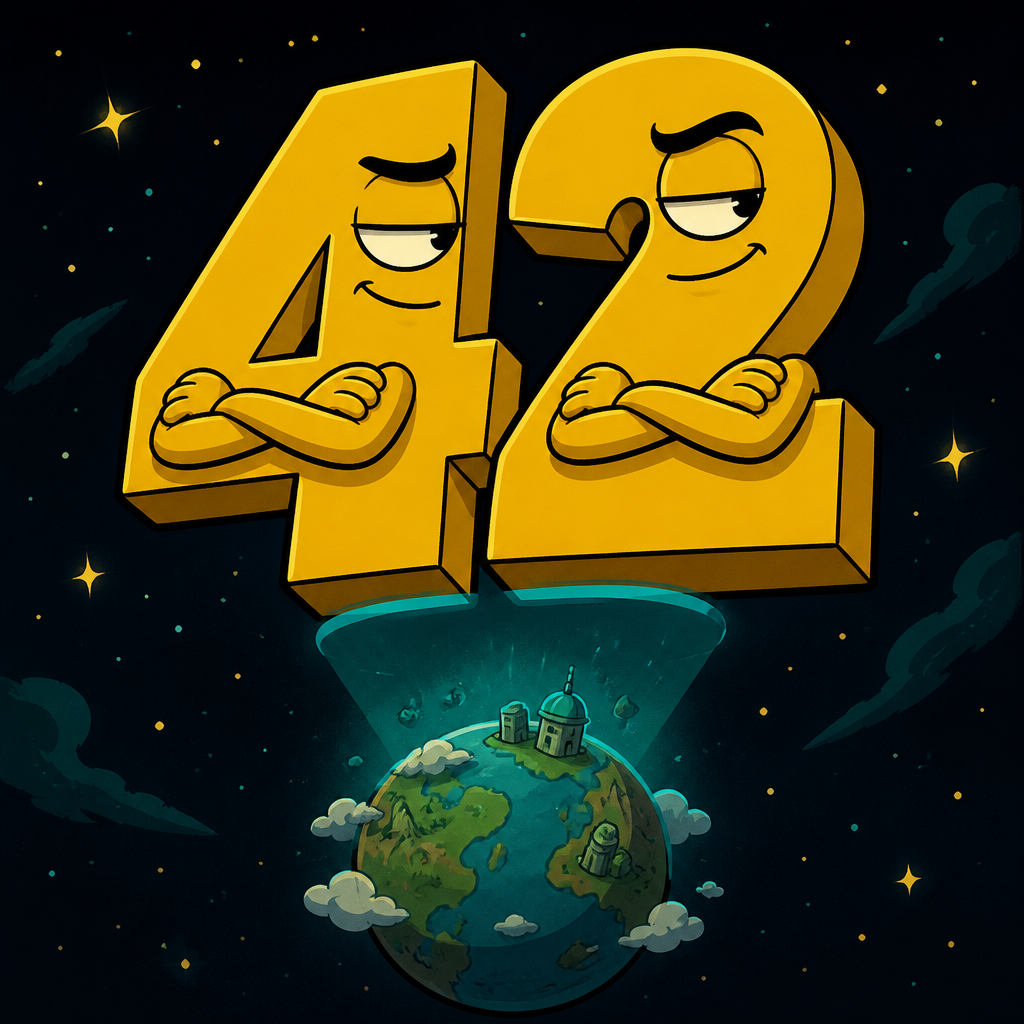 The number 42 looking smug
