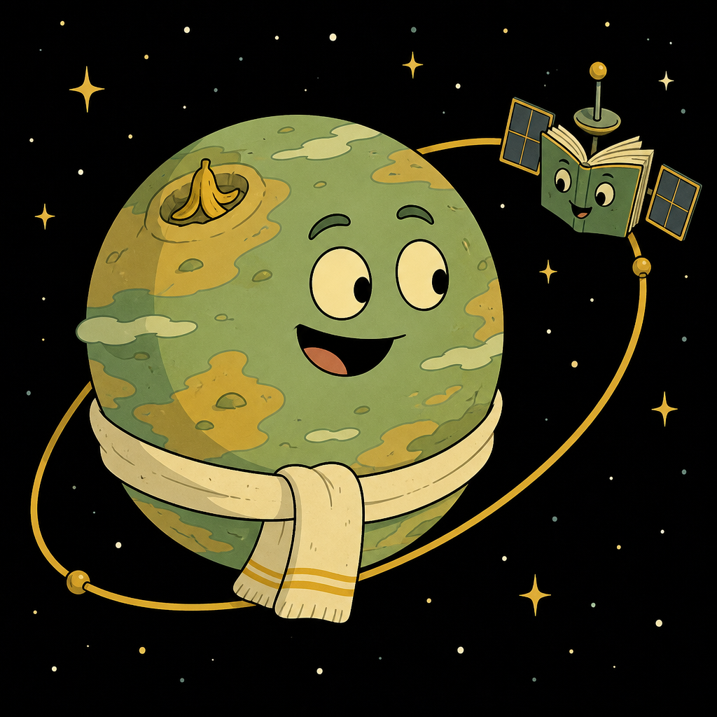 A mostly harmless planet wearing a towel